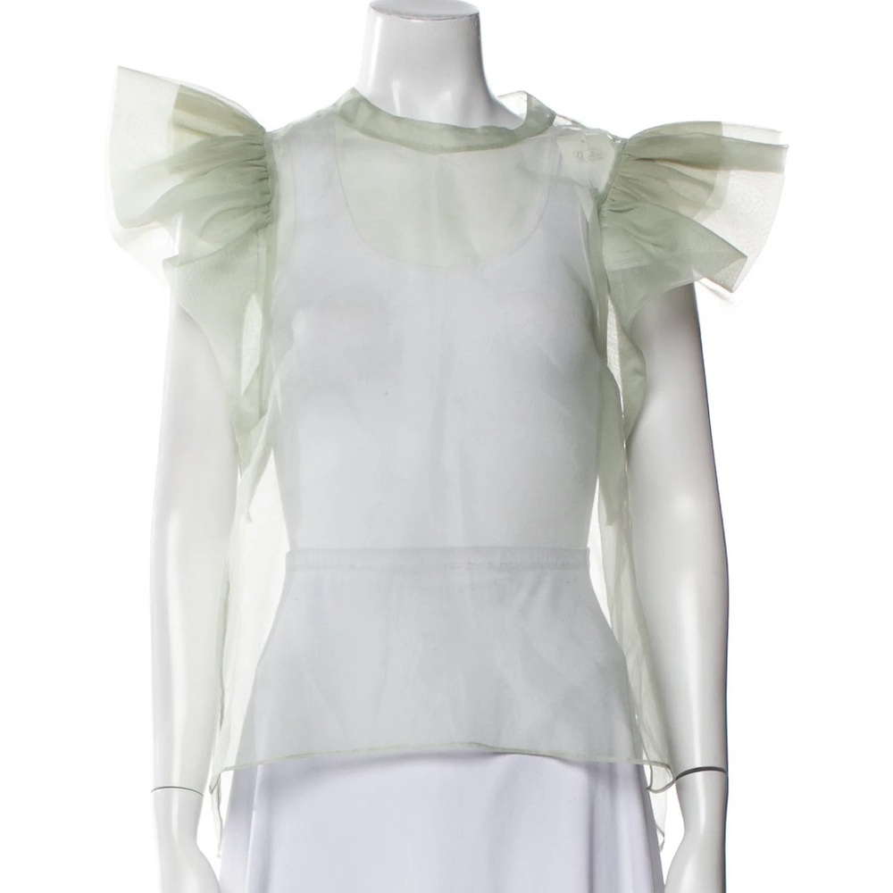 JONATHAN SIMKHAI Corina Ruffled Organza Top Small - Picture 2 of 7